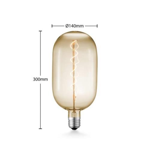 Lucande LED-lampa E27 T140 4W 2700K bärnsten