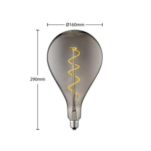 Lucande LED-lampa E27 A160 4 W 1 800 K dim smoke