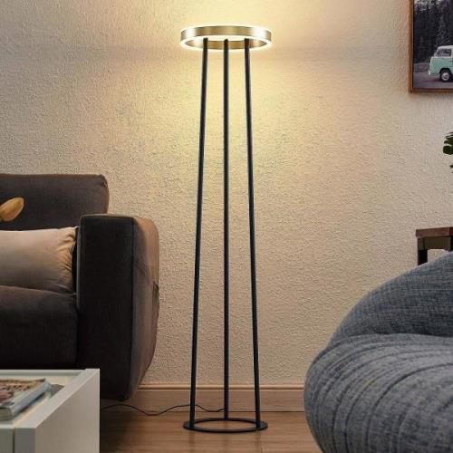 Lucande Seppe LED-golvlampa, mässing