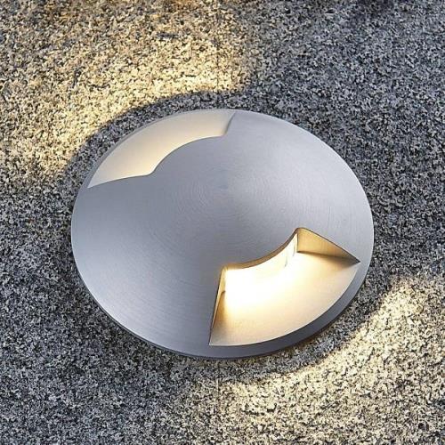 Lucande Milara infälld golvlampa, 2-ljus, aluminium