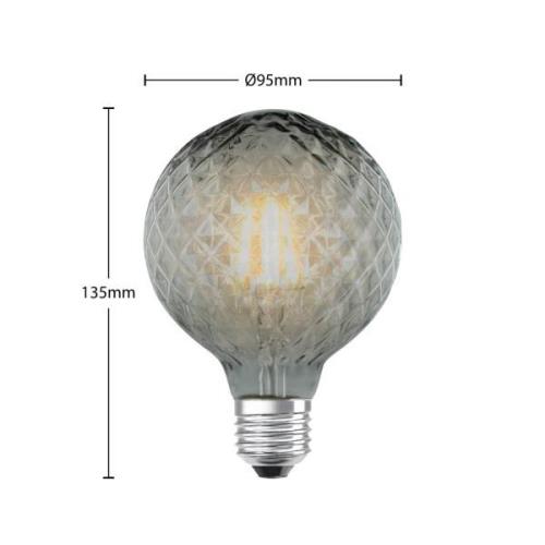 Lucande LED-lampa E27 G95 4 W 1 800 K dim smoke