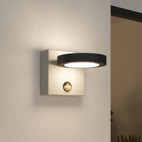 Lucande Belna LED-utomhusvägglampa, betong, sensor