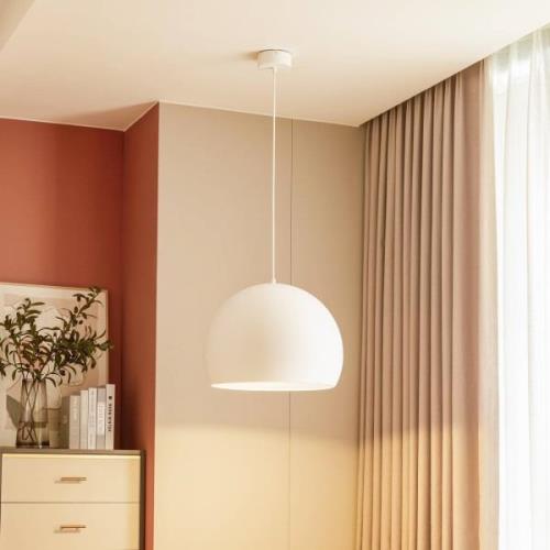 Lucande LED-pendellampa Lythara, vit, Ø 50 cm, aluminium