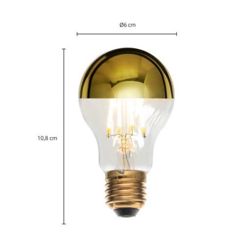 Lucande E27 3,5W toppförspeglad lampa A60, 2700K guld