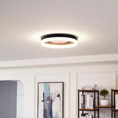 Lucande Smart LED-taklampa Squillo svart Tuya RGBW CCT