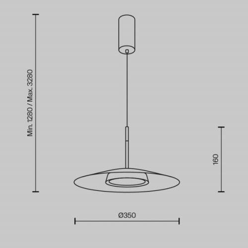 Maytoni LED-hänglampa El, Ø 35 cm, svart, aluminium