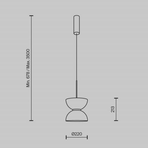 Maytoni LED-hänglampa Kyoto, vit, Ø 22 cm, glas, metall