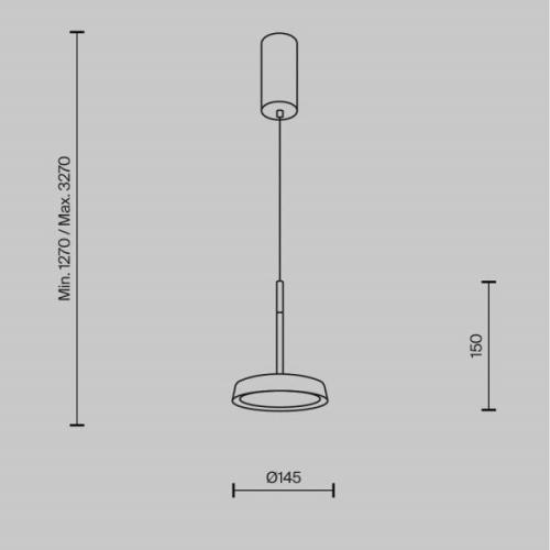 Maytoni LED-hänglampa El, Ø 15,3 cm, vit, aluminium