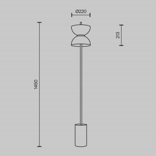 Maytoni LED-golvlampa Kyoto, svart, höjd 145 cm, marmor