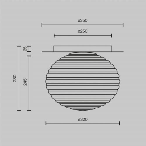 Maytoni taklampa Reels, guld/vit, Ø 35 cm, glas