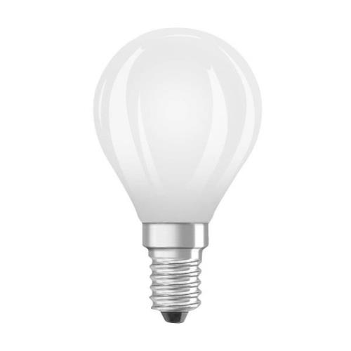 OSRAM LED-lampa droppe E14 1,2W matt 2700K 255lm