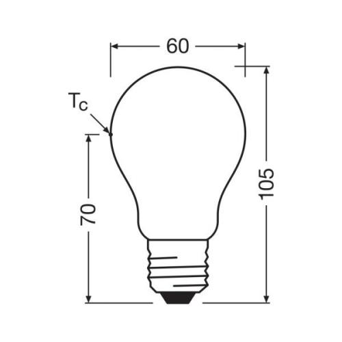 OSRAM LED-lampa matt E27 2,2W 4000K 470lm dimbar