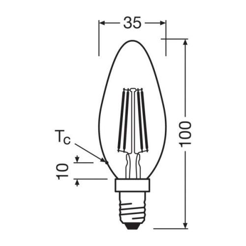 OSRAM LED-lampa stearinljus matt E14 2,2W 4000K 470lm