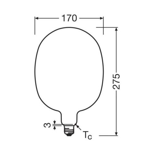 OSRAM LED Vintage 1906 Balloon E27 7,3W 2700K matt dimbar