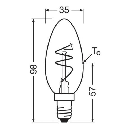 OSRAM LED Vintage B28 E14 3,5W 922 Spiral Filament guld dimbar