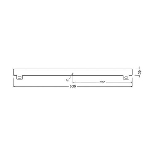 OSRAM LED-rörlampa S14s 4,7W rör 2.700K 50cm matt dimbar