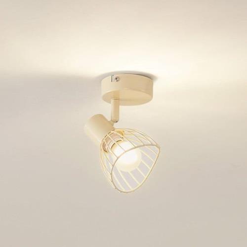 Lindby taklampa Piena, beige, 1 lampa, metall, Ø 93.cm