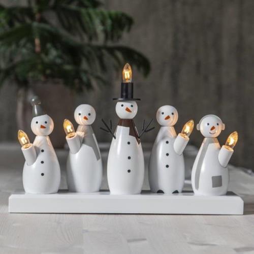 STAR TRADING Ljusstake Snowman, 5 lampor