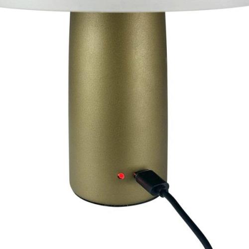 Dyberg Larsen LED-bordslampa Porter, grön, höjd 16 cm