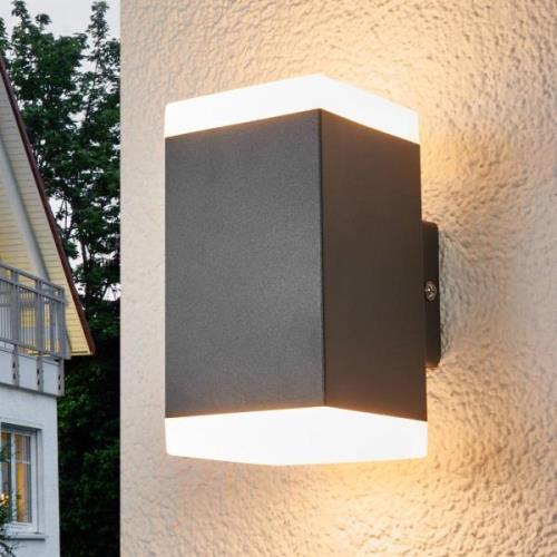 Lindby Hedda - kantig LED-utomhusvägglampa