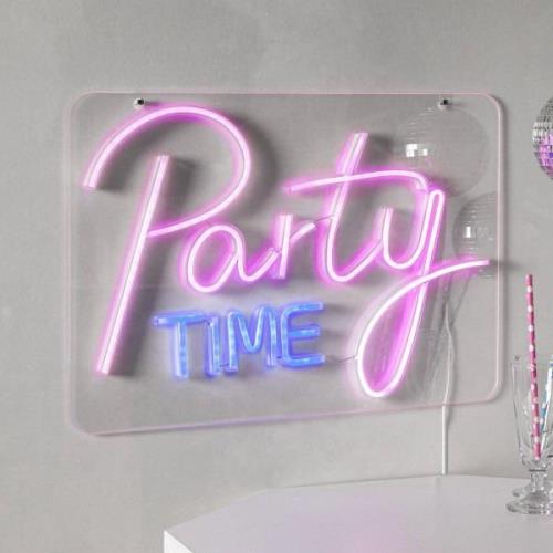 STAR TRADING LED-vägglampa Party Time, rosa/vit plexiglas 48 x 36 cm U...