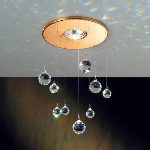 ORION Inbyggnadslampa Feng Shui Swarovski-element guld