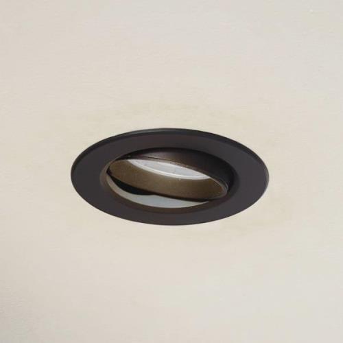 Prios LED-inbyggnadslampa Shima, svart, 7 W, 3000K, dimbar