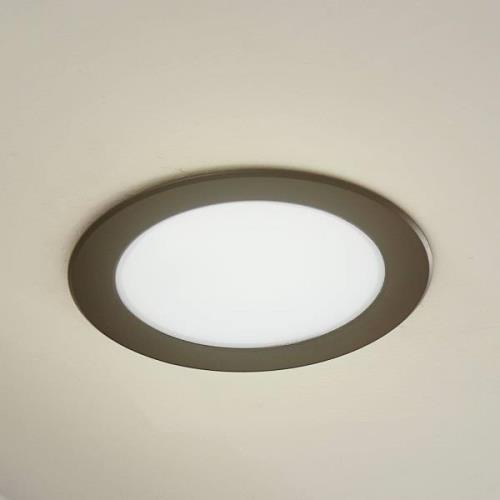 Prios LED-inbyggnadsspot Rida, svart, 14,5 cm, 12 W, CCT