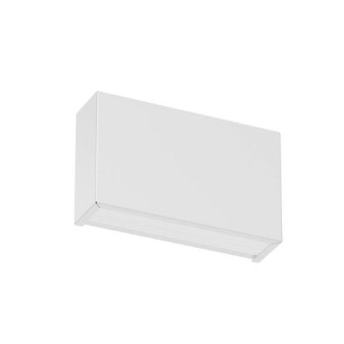 Linea Light LED-vägglampa Box W2 bi-emission, B 14 cm, vit, 2700 K