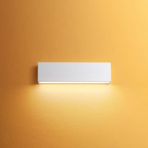 Linea Light LED-vägglampa Box W2 bi-emission, B 31,9 cm, vit, 2700 K