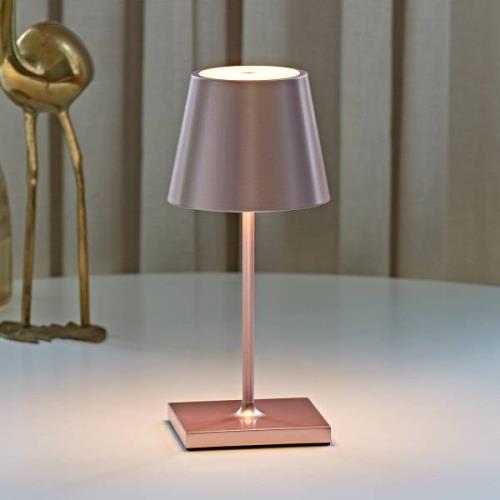 Sigor Nuindie mini LED uppladdningsbar bordslampa, USB-C, rosa, IP54, ...