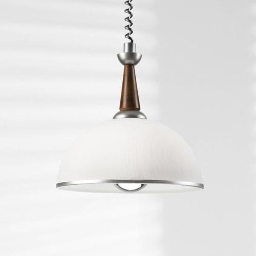 Lamkur Lighting Hänglampa Ilsa, vit/silver, Ø 30 cm, justerbar i höjdl...