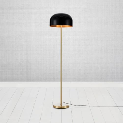 Markslöjd Blanca golvlampa, mässing/svart, järn, höjd 143 cm