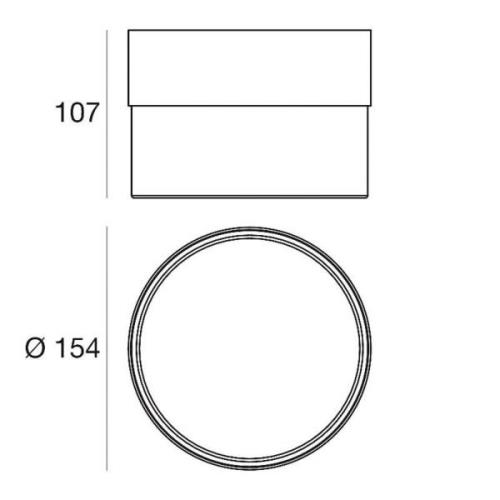 Linea Light Crumb LED-taklampa, vit, Ø 15,4 cm, järn, glas