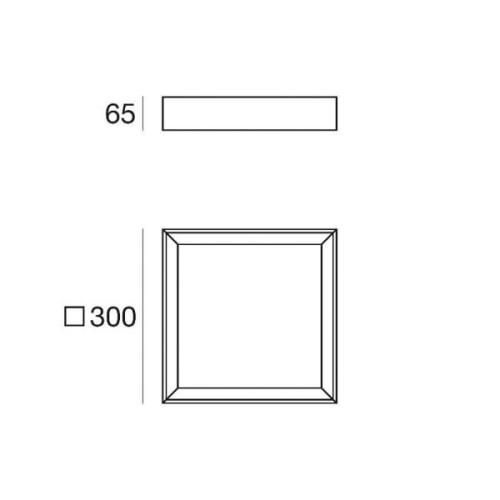 Linea Light LED-taklampa Tara Q, 30 x 30 cm, svart, 3.000 K, aluminium