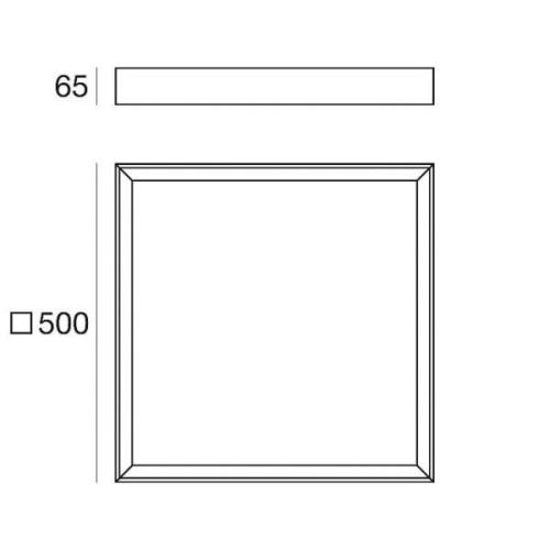 Linea Light LED-taklampa Tara Q, 50 x 50 cm, svart, 3.000 K, aluminium