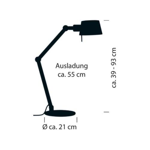 HELL Skrivbordslampa Medo, sandfärgad, höjd 93 cm, E27