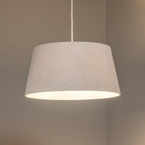 Euluna hängande lampa Boucle, textil ecru, Ø 50 cm, enkel flamma