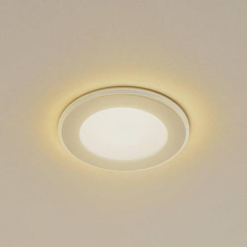 Lindby LED-inbyggnadslampa Toka, 4,9 W, vit, plast, CCT