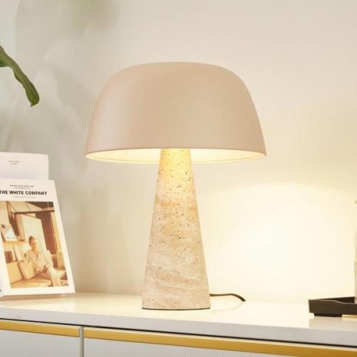 Lindby bordslampa Magritt, beige, metall, sten, 41 cm