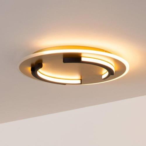 Lucide LED-taklampa Andreas, rund, Ø 40 cm, guldfärgad matt