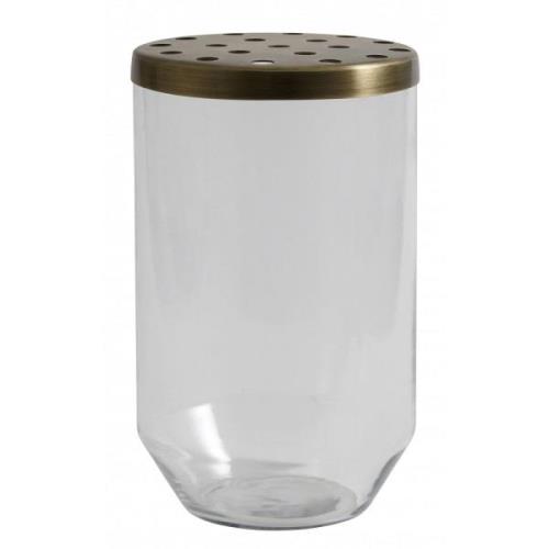 Nordal - OAHU glass vase w/ lid, clear, L