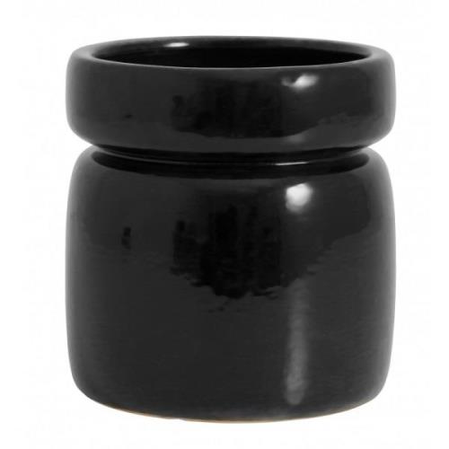 Nordal - ISA pot, S, shiny black glaze