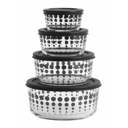 Nordal - KEEP bowl set, s/4, clear w/black