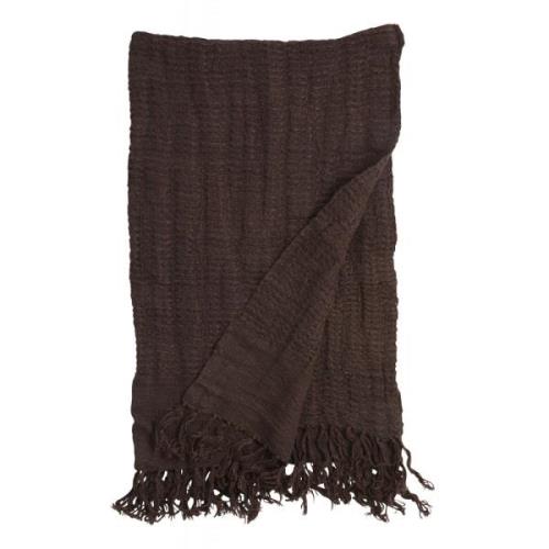 Nordal - ARIES towel w/fringes, M, linen, brown