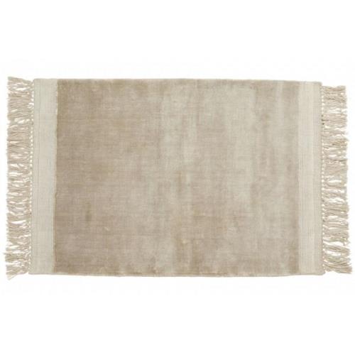 Nordal - FILUCA shiny beige carpet w/fringes