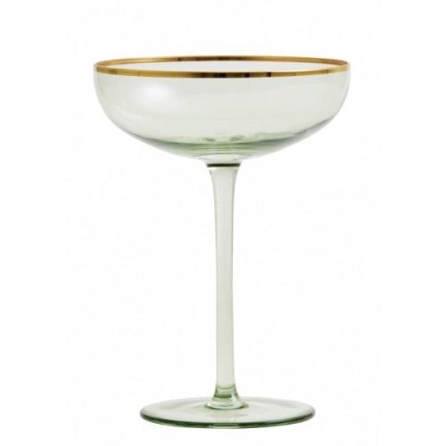 Nordal - GREENA cocktail glass w. gold rim