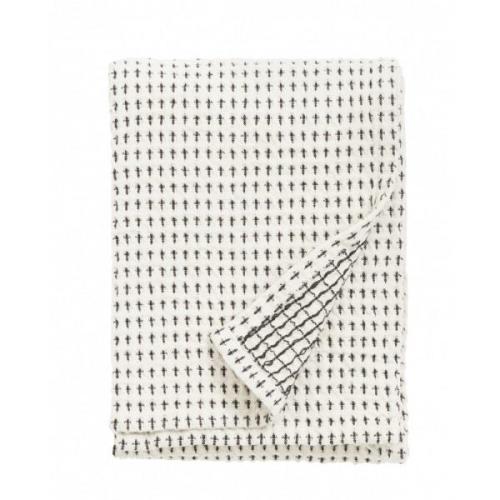 Nordal - Tea towel, waffle, off white w/black