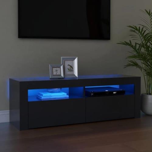 vidaXL TV-bänk med LED-belysning grå 120x35x40 cm