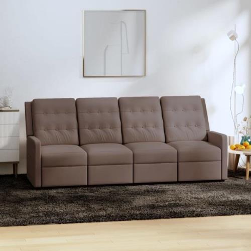 vidaXL reclinerfåtölj 4-sits taupe tyg